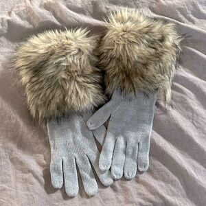 Michael Kors faux fur knitted gloves